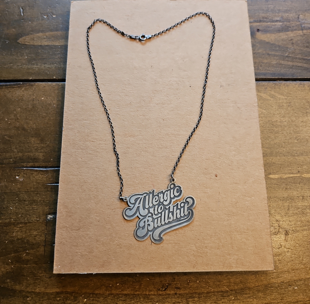 Sterling Allergic to BS Necklace ***FREE PEOPLE lovers***